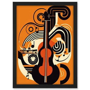 Abstract Guitar Graphic Music Poster Illustration Framed Wall Art Print A3 - Bild 1 von 31