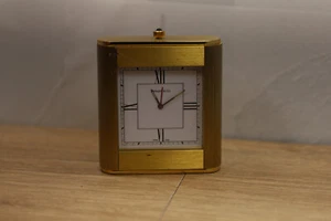 Tiffany & Co. Swiss Made Brushed Brass Desk Alarm Clock New Batt - Picture 1 of 6
