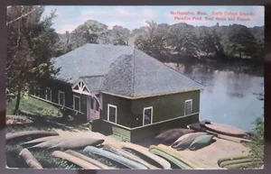 Paradise Pond, Boat House & Canoes, Smith College Grounds, MA- 1912, Bent Corner - Picture 1 of 4