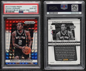 2013-14 Panini Prizm Red White & Blue Mosaic Kawhi Leonard #143 PSA 10 GEM MT
