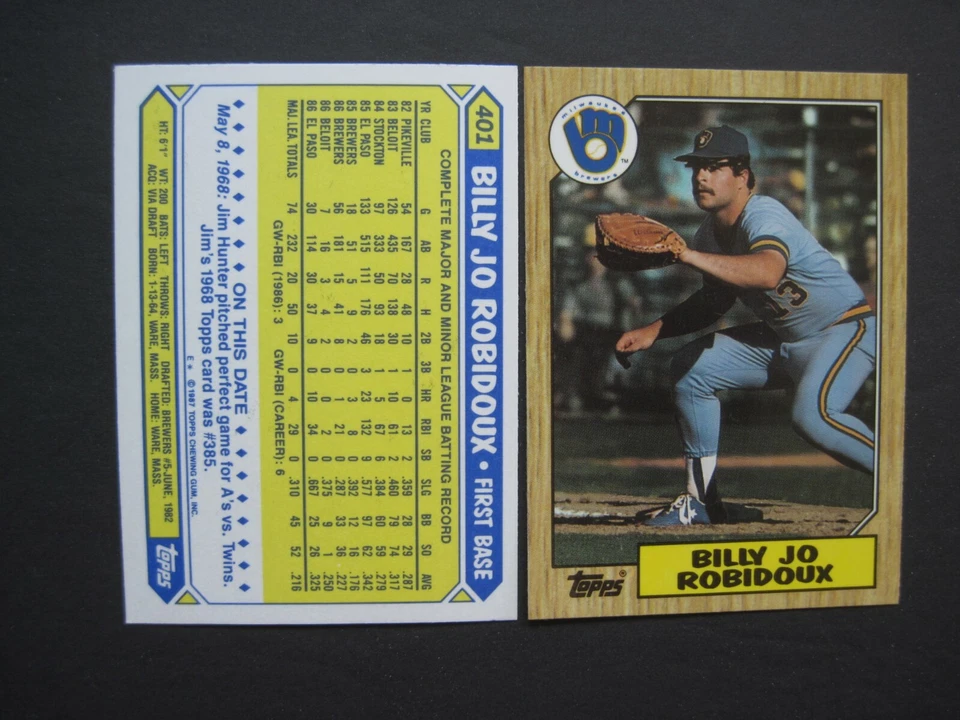 BREWERS TIFFANY BASEBALL CARDS You Pick Choose TOPPS 1985 1986 1987 Rare - Image 1 of 1
