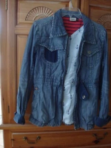 Volcom Juniors Zippered Denim Jacket Size Large - Picture 1 of 8