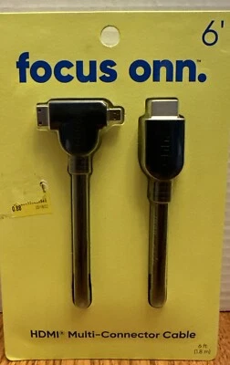 Onn HDMI Multi Connector Cable Mini/Micro 6 feet 1080p - Image 1 of 3