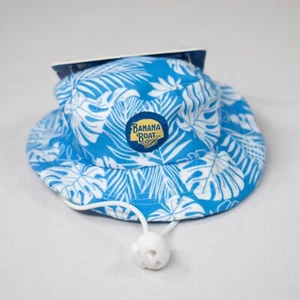 Banana Boat Bucket Hat With Drawstring For DOGS S/M 9-13” In Blue & White New - Picture 1 of 5