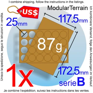 1x MDF Movement Tray 6x4 4x6 (B 2,5mm) 25mm Round Base Warhammer 40k Wargames - Bild 1 von 3