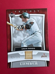 2005 Upper Deck Trilogy Craig Biggio Bat Baseball Card 13/115  /B190