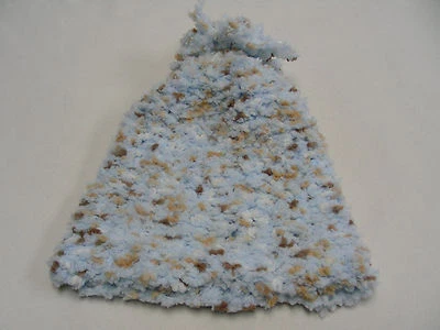Azul Claro con Blanco y Marrón - Sombrero Gorro Gorro Suave Tejido a Mano Peluche Suave Talla Infantil Foto 1 de 4