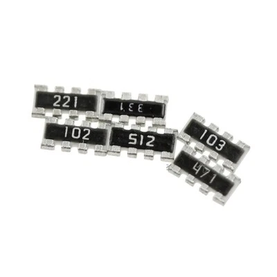 Arreglo de resistencias de chip SMD SMT 100 piezas 47K ohm Ω 473 5% 1/16W 4D03 8P4R-0603 0603x4 SMD Foto 1 de 4