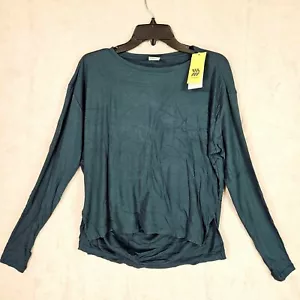 All In Motion Draped Long Sleeve Rib Stretch Top Womens X-Small Dark Blue - Picture 1 of 12