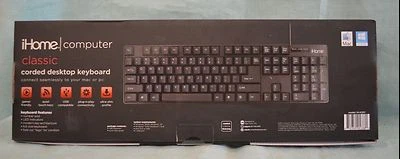 NEW iHome Keyboard Classic Corded Quiet Touch Slim Full Size USB Desktop  - Image 1 of 2