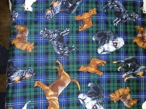 LARGE DOG PUPPY - BLUE GREEN TARTAN PLAID - DOG FABRIC - 21 INCHES - Picture 1 of 6