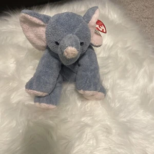 Original TY Pluffies WINKS the Elephant 8" Beanie Babies 2002 1st IN SERIES Tags - Picture 1 of 9