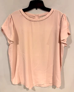 LOFT Bluse mit Cut-Out Details an Kragen und Ärmeln Gr. L pfirsich zartrosa - Bild 1 von 16