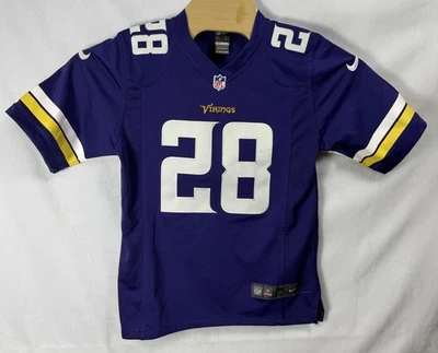 Camiseta Nike Minnesota Vikings #28 Adrian Peterson cosida en el campo juvenil mediana Foto 1 de 4
