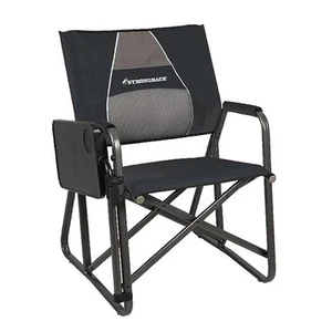  Outdoors - Portable Camping Chair with Lumbar Black/Grey Director Chair - Picture 1 of 7