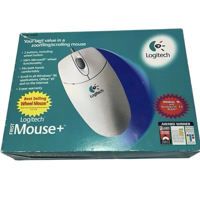 Logitech Mouseman Model 1428 3 Button wheel button Mouse Windows 98/ 4 Vintage - Image 1 of 3