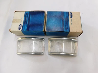 NOS OE 1961 1967 Ford Econoline Park Light Lenses Van Pickup 1962 1964 1965 1966 - Image 1 of 4
