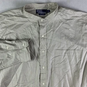 Vintage Polo Ralph Lauren Hemd Herren XXL Band Mandarinkragen Western kariert beige - Bild 1 von 6