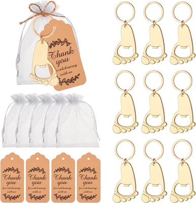 50PC Footprint Keychain Bottle Opener Baby Shower for Guest Baby Shower Gifts - Изображение 1 из 4