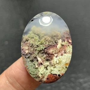 Scenic Moss Agate Cabochon 29x20x6mm High Quality 26 ct - Picture 1 of 5