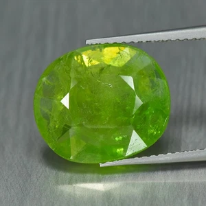 5.51Ct Oval_Extreme Transparent Unheated Green Grossular Mali Garnet - Picture 1 of 1