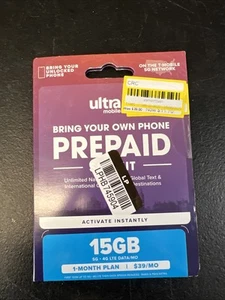Ultra Mobile 1-Month 15GB Plan SIM Kit - Zdjęcie 1 z 2