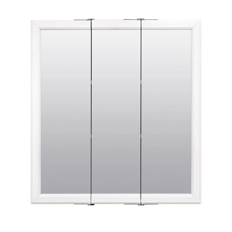 Zenith W24 White Wood Rectangle Tri-View Medicine Cabinet 26 Hx24 Wx4.5 D in. - Image 1 of 1