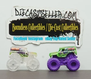 2024 MONSTER JAM MINI TRUCKS SPIN MASTER GRAVE DIGGER GREEN METALLIC CHASE CLEAR - Picture 1 of 2