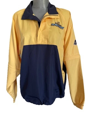 Chaqueta cortavientos vintage Schwan’s Racing Team #49 NASCAR Fan Gear amarilla azul marino Foto 1 de 4