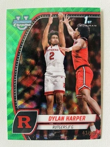 2024-25 Bowman University Chrome Dylan Harper #22 Green Wave Refractor /85 (RC) - Picture 1 of 2
