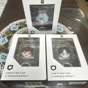 TinyTAN AirPods-2 Look-In Clear Silicone Cases HOPE-JIM-SUGA Lot Of 3 - Picture 1 of 4