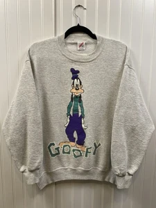 Vintage 90s Disney’s Goofy Character Crewneck Sweatshirt Men’s Medium Grey - Bild 1 von 5