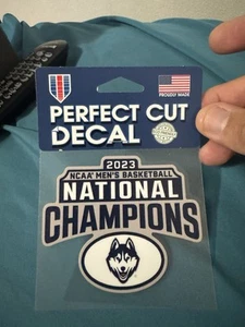 UCONN HUSKIES 2023 NCAA MEN’S BASKETBSll National CHAMPS 4x4 PERFECT CUT DECAL - Picture 1 of 2
