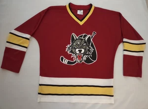 AHL Chicago Wolves Youth L Hockey Unisex Jersey Screen Print SGA 100% Polyester - Picture 1 of 7