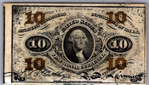 United States 10 Cents 1863 Fractional Banknote - Picture 1 of 3