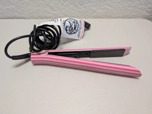 ROYALE GENIUS Heating Element Ceramic Hair Straightener Flat Iron PINK Stripes - Picture 1 of 5