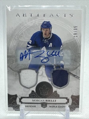 Morgan Rielly 2017-18 Upper Deck Artifacts Duel Relic Autograph #'d /35 - Image 1 of 2