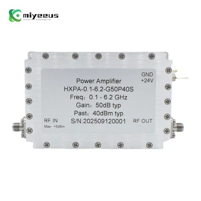 0.1-6.2GHz 10W RF Microwave Power Amplifier 1.6dB Low Noise 50dB w/SMA Connector - Image 1 of 4