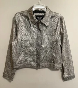 Vintage Fu Da New York Faux Snake Skin Jacket Size L - Picture 1 of 3