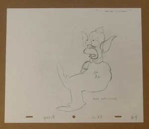 Boceto de producción autografiado firmado por Matt Groening Los Simpson certificado por BAS #7 - Imagen 1 de 3