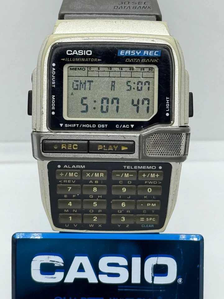 Casio DBC-V500 Databank Easy Rec Digital Plateado Acero Inoxidable Reloj Hombre Usado Foto 1 de 4