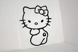 Hello Kitty Kiss My Butt Vinyl Car Bumper Laptop iPad Tablet Decal Sticker Lips - Picture 1 of 2