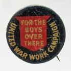 circa 1917 WWI UNITED WAR WORK unusual solid back pinback button ^HOME FRONT ^