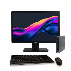 Lenovo Desktop Computer Tiny Mini Core i3 8GB 256GB SSD Windows 10 Pro 19" LCD - Picture 1 of 7