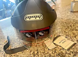 KY203 MMG Motorcycle Scooter Face Flip-Up Helmet Matte Black XL New Shelf pull - Foto 1 di 7