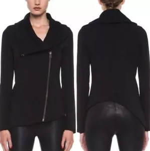 Helmut Lang Woman's Sz S Villous Asymmetric Hem Stretch Knit Jacket - Picture 1 of 12