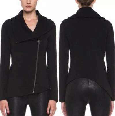 Helmut Lang Woman's Sz S Villous Asymmetric Hem Stretch Knit Jacket - Image 1 of 4