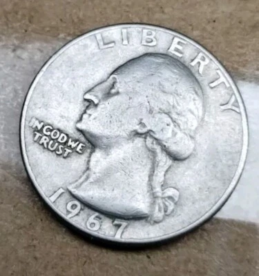 1967 US Quarter. No Mint Mark With Date And Letters On Rim, Error Coin. - Image 1 of 4