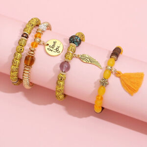 Ladies Charm Bracelet Wrist Jewelry Multi Colored Beads Handmade Bracelets ny