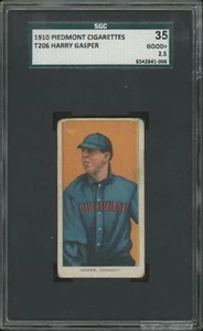1909 T206 HARRY GASPER NNO GOOD+ PIEDMONT 350 SGC 2.5 BASEBALL CINCINNATI REDS - Picture 1 of 2